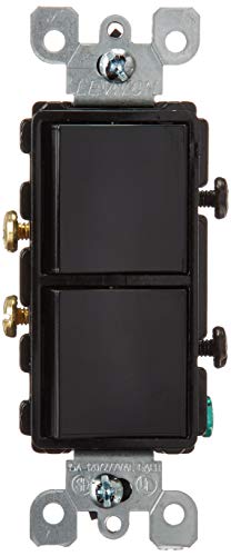 Leviton 15 Amp, 120/277 Volt, Decora Single-Pole, AC Combination Switch, Commercial Grade, Grounding, 5634-E, Black - color: Black