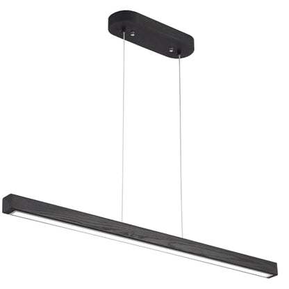 YISDESIGN 71" Black Linear Pendant Light Wooden Led Linear Pendant Light Fixtures Ceiling Hanging Dimmable Pendant Lights for Dining Room Kitchen Island Pool Table Lights Black Wood Finish - color: Black, size: 71in
