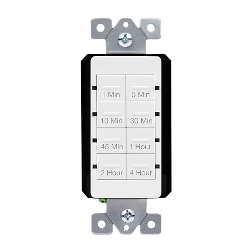 TOPGREENER Countdown Timer Switch, for Bathroom Fans, Lights, Ventilation - color: White, size: Light Timer Switch