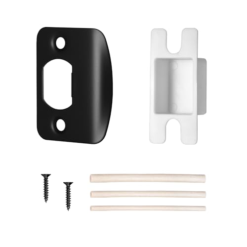 Door Strike Plate for Interior Doors, Matte Black, 1 Pack - color: Matte Black, size: 1 Pack
