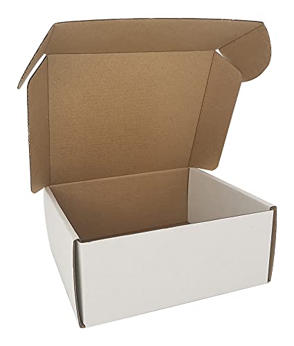 50 Pack 7x6x3'' Small Shipping Boxes, Corrugated Cardboard Mailers for Business, White (CM763) - color: White-50 Pack, size: 7x6x3''