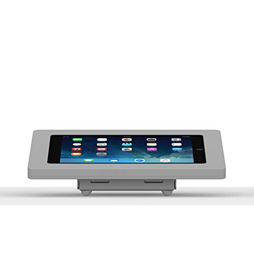 VidaMount Light Grey Enclosure and Fixed Tilted 15° Desk/Surface Mount [Bundle] Compatible with iPad 9.7 (5th / 6th Gen), Pro 9.7", Air 1/2 - color: Light Grey, size: iPad 9.7 (5th / 6th Gen), Pro 9.7", Air 1/2