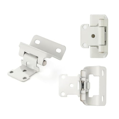 White Cabinet Hinges, 1/2 Inch Overlay, 4 Pack(2 Pairs) - color: White