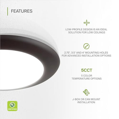 ASD 6 Pack Bronze LED Disk Lights 6 Inch, 5CCT Flush Mount Ceiling Light - color: Bronze, size: 6 Pack
