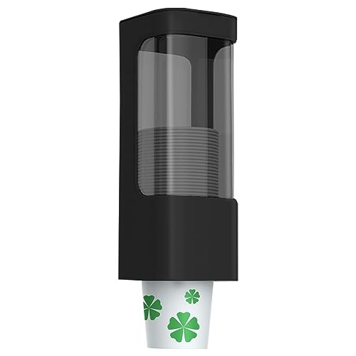 Cup Dispenser, Wall Mount Water Cooler Cups Holder Fit 3-5oz Cup - color: Black