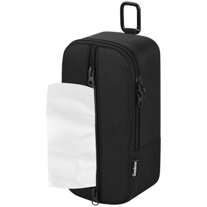 Restaurant Tissue Holder, Waitress Tissues Storage Case, Restaurant Bar Waitstaff Napkin Organizer Adjustable Tissue Dispenser with Belt Buckle & Carabiner for Waiter Server Makeup Artist Bartender