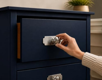 trust4care 4-Pack Nickel Rectangle Backplates of Bifold Closet Knobs - color: Brushed Nickel