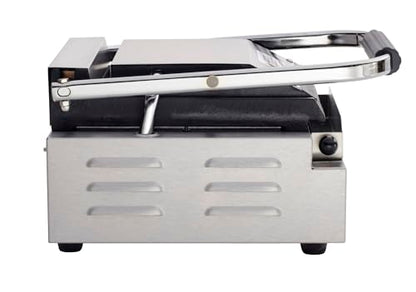 Kratos Commercial Electric Panini Sandwich Grill with Grooved Top and Smooth Bottom Plates, 9" x 9" Cooking Surface, Commercial Countertop Panini Press, 120V, 1750W (29Y-019) - size: Small w/ Smooth & Grooved Plates