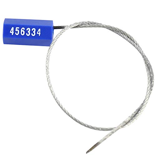 1000pcs Security Marking Cable Seals Tamper Proof Steel Wire Seal Numbered Shipping Seals Disposable Pull Tight Self-Locking Cable Seal Truck, Cargo, Containers Seal Ties Straps (Blue, 1000pcs) - color: Blue, size: 1000pcs