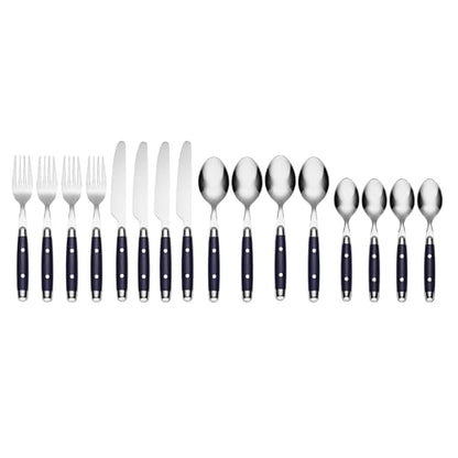 Cambridge Jubilee Blue 16-Piece 18/0 Silverware Set for 4, Flatware - color: Blue