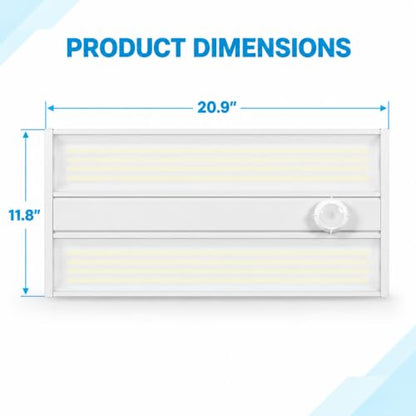 165W Linear LED High Bay Light with PIR Motion Sensor – 22,440 Lumens, 5000K Daylight, 400W Metal Halide Equivalent, UL Damp Rated, 120–277V, Suspended Mount, Warehouse & Industrial Lighting (1 Pack) - color: 1 Pack, size: 165W