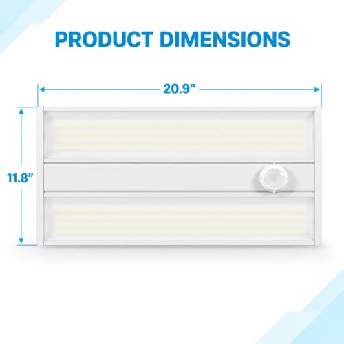 165W Linear LED High Bay Light with PIR Motion Sensor – 22,440 Lumens, 5000K Daylight, 400W Metal Halide Equivalent, UL Damp Rated, 120–277V, Suspended Mount, Warehouse & Industrial Lighting (10 Pack) - color: 10 Pack, size: 165W