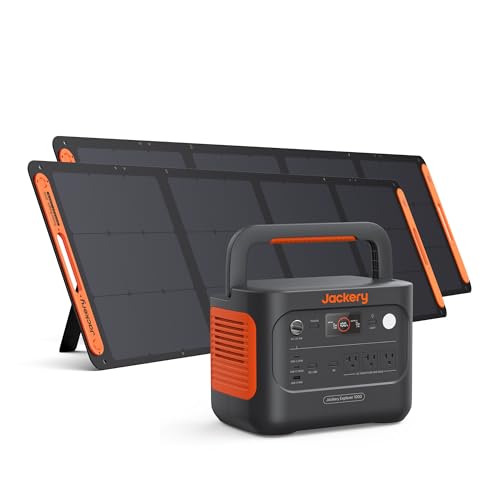 Jackery Solar Generator 1000 v2 and 2x200W Panels,1070Wh,1500W AC - style: E1000v2+200Wx2