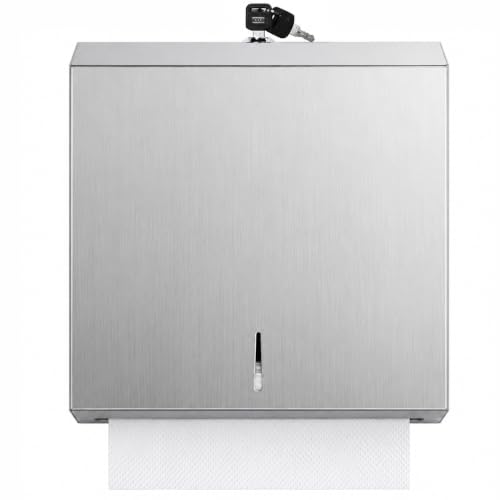 Stainless Steel Paper Towel Dispenser Wall Mount for Commercial Bathrooms - color: 3814-silver
