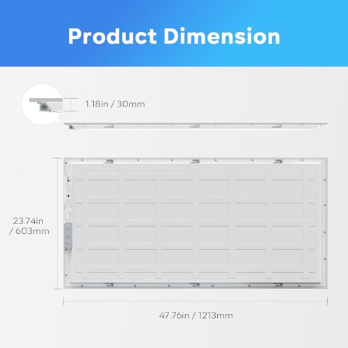 LVWIT 6 Pack 2x4 LED Flat Panel Light, 7200LM, 40/50/60W, 0-10V