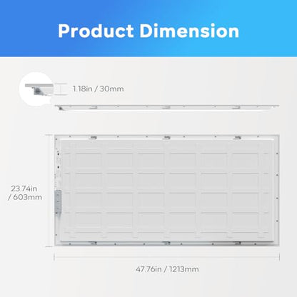 LVWIT 6 Pack 2x4 LED Flat Panel Light, 7200LM, 40/50/60W, 0-10V