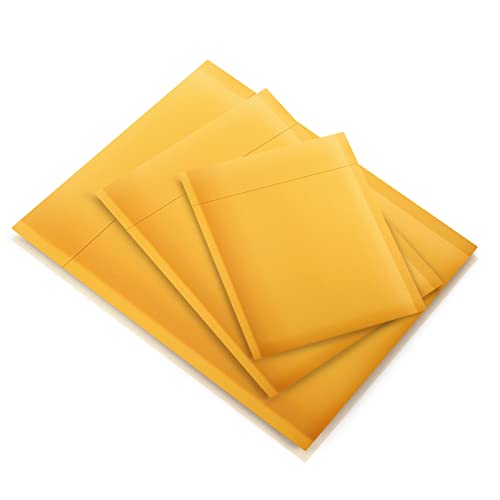 Outus 50 Pcs Metallic Foil Bubble Padded Envelopes Mailers, Yellow