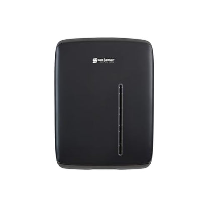 San Jamar Timeless Commercial Folded/Multifold Paper Towel Dispenser for Bathroom and Kitchen, Black, Universal Paper, Wall Mounted