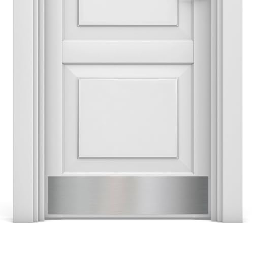 Deck the Door Decor | Door Kick Plate - Anodized Aluminum – Screw Mount – Satin Black, Satin Nickel, Shiny Brass & Oil Rubbed Bronze Finish – Many Sizes (6x30, Satin Nickel) - color: Satin Nickel, size: 6x30"