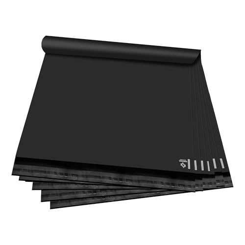 KKBESTPACK Black Poly Mailers 19x24 in, Large Shipping Bags, 50 Pcs - color: Black, size: 19" x 24" 50pcs