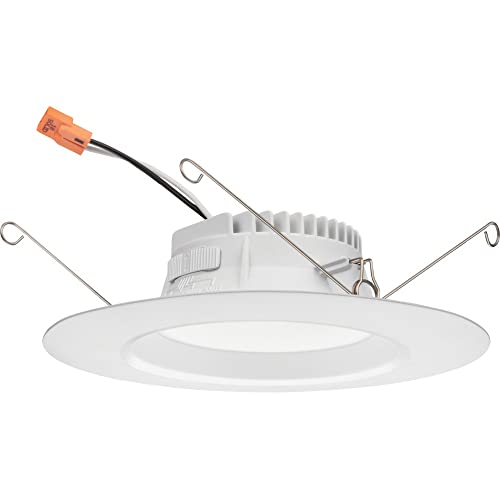 Juno 5"/6" Inch LED Recessed Lighting, RetroBasics Series LED Downlight Trim Kit, Regressed 5"/6" Ceiling Light with 5-in-1 Switchable White Color, 860 Lumens, Baffle Trim, Matte White - color: Switchable White, size: 5/6-Inch, style: Standard | Non-Adjus