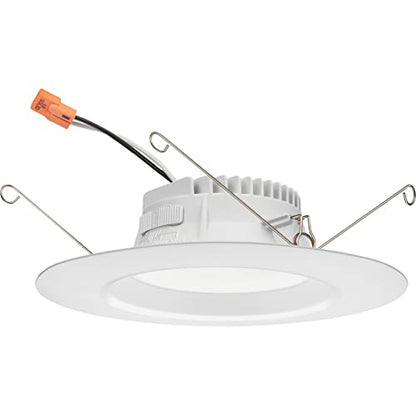 Juno 5"/6" Inch LED Recessed Lighting, RetroBasics Series LED Downlight Trim Kit, Regressed 5"/6" Ceiling Light with 5-in-1 Switchable White Color, 860 Lumens, Baffle Trim, Matte White - color: Switchable White, size: 5/6-Inch, style: Standard | Non-Adjus