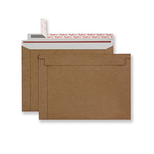 Bonfasvo Rigid Mailers 30 Pack 10 x 13.5 inches Brown Self Seal Stay Flat Bulk Cardboard Kraft No Bend Mailers Peel and Seal for Document Photos Pictures Papers Files CD - color: Brown, size: 10 x 13.5 Inch (30 Pack)