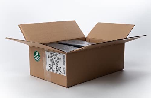 Aluf Plastics 95-96 Gallon Heavy Duty Black Garbage Bags - 50 Count
