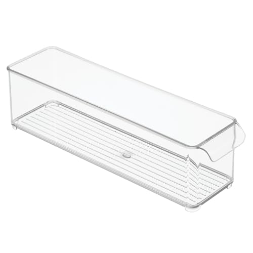 iDesign Stackable Fridge Storage Bin with Handle, Set of 3, Clear - style: Pack of 3