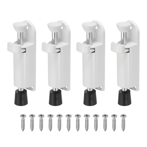 uxcell 4Pcs Kickdown Door Stop for Ground Gap 0-25mm White - color: White, size: for 0-25mm