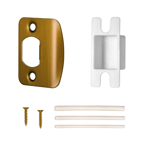 Door Strike Plate for Interior Doors, Antique Brass, 1 Pack - color: Antique Brass, size: 1 Pack
