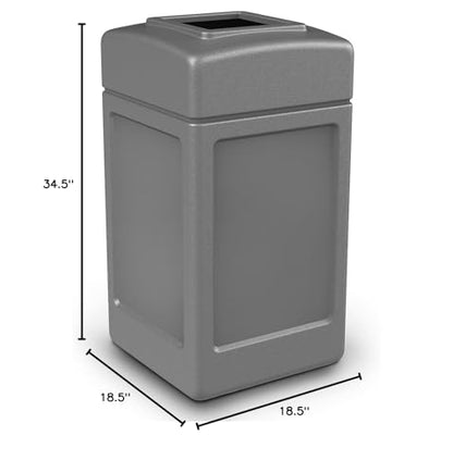 Commercial Zone Products 732103 Square Waste Container,Gray,42 Gallon