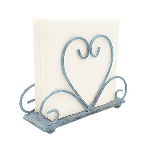Metal Table Napkin Holder Freestanding Tissue Dispenser (Turquoise) - color: Turquoise