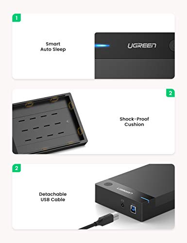 UGREEN External Hard Drive Enclosure for 2.5/3.5-Inch SATA HDD/SSD