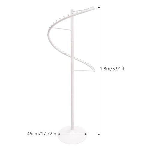 DYRABREST Spiral Rotating Clothing Rack, 5.91ft H 38-Ball Heavy Duty Garment Rack, Space Saving Standing Metal Sturdy Freestanding Hanger for Boutique Bedroom (White) - color: White