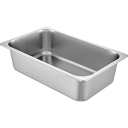 VEVOR 6 Pack Hotel Pans, Full Size 6-Inch, Stainless Steel Steam Table Pans，Anti-Jam Catering Trays for Steam Tables, for Home, Party, Restaurant, Hotel, Buffet - size: 1/1 Size, style: 6 inch Deep 6 Pack