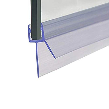 Frameless Shower Door Bottom Seal with Drip Rail 3/8" Thick Glass 27.5" Long Sweep - Glass Door Seal Strip Stop Shower Leaks - size: 3/8"(10mm)