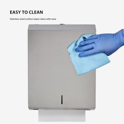 Stainless Steel Paper Towel Dispenser Wall Mount for Commercial Bathrooms - color: 3811-silver