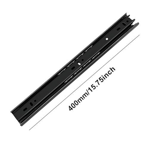 16 Inch Drawer Slide, YAOBVIS 1 Pair Heavy Duty Full Extension Ball Bearing Drawer Runners, Smooth Side Mount Cabinet Rails for Kitchen, Bathroom, Garage and Tool Cabinets - size: 16 Inch