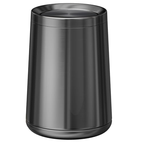 10L/2.6Gal Brushed Bathroom Garbage Can with Flip Lid - color: black gold