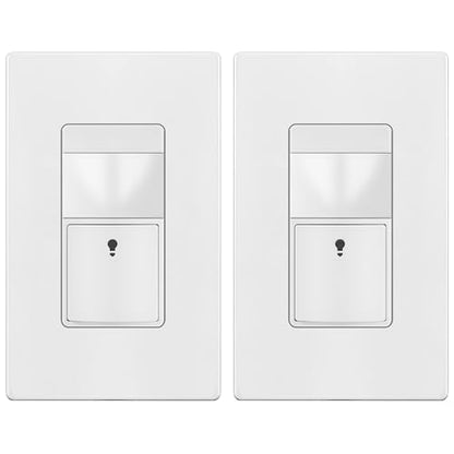 TOPGREENER Motion Sensor Light Switch, No Neutral Required, White, 2 Pack - color: White, size: 2 Pack