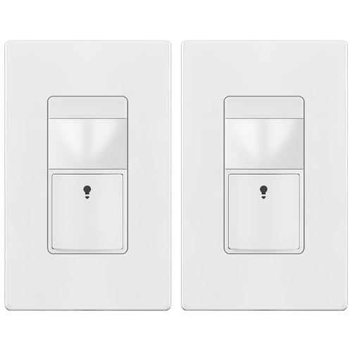 TOPGREENER Motion Sensor Light Switch, No Neutral Required, White, 2 Pack - color: White, size: 2 Pack