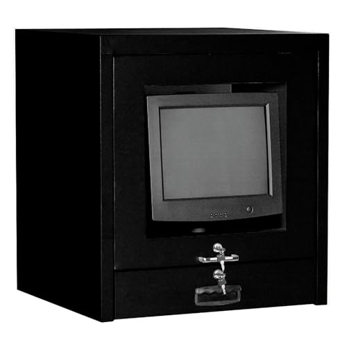 Global Industrial Counter Top CRT Security Computer Cabinet, Black, 24-1/2"W x 22-1/2"D x 27"H