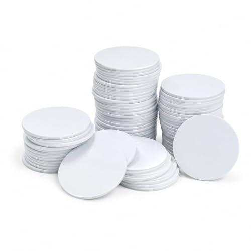 30PCS Coin Cards NFC Tags, Blank NTAG215 NFC Cards Rewitable NFC Chip 25mm/1inch Round 215 Cards Compatible with TagMo and Amiibo and NFC Enabled Mobile Phones and Devices - color: White-30pcs, size: Non-adhesive backing
