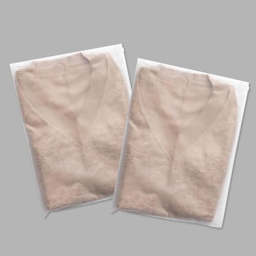 16x14 Inch Plastic Bags for Clothes 25Pcs Frosted Zipper No Vent Holes - size: 25Pcs-16x14 Inch