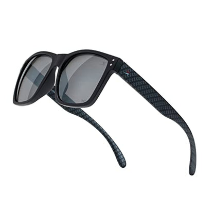 X Power ANSI Z87+ Extra Large Weekenders Impact Resistant Safety Sunglasses - color: 009 Black & Carbon Fiber Frame / Grey Lens, size: X-Large