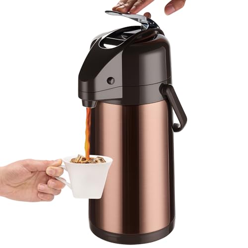 Coffee Carafe, Coffee Dispenser with Pump, 84.5 fl oz, Gold Brown - color: Gold Brown