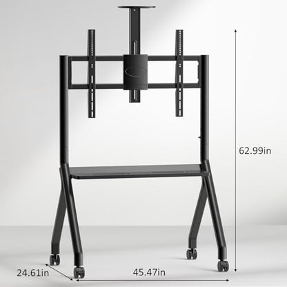 Shiarffe Smart Board Stand for 55"- 86'' Interactive Whiteboard, Mobile Stand with Locable Rolling Wheels for Smart Whiteboard, Black