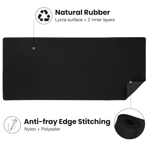 ALOANES Non-Slip Extended Mouse Pad Office&Home Desk Mat Stitched Edge - color: Classic Black, size: 31.5" x 11.9"