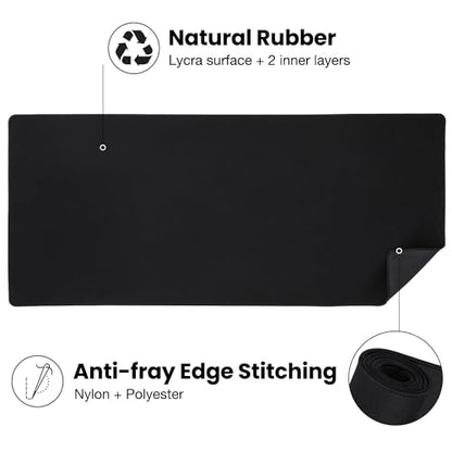 ALOANES Non-Slip Extended Mouse Pad Office&Home Desk Mat Stitched Edge - color: Classic Black, size: 31.5" x 11.9"